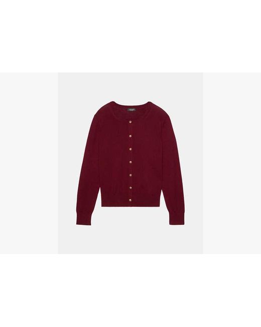 Kate Spade Red Kate Spade Spade Flower Button Lightweight Cardigan Sweater