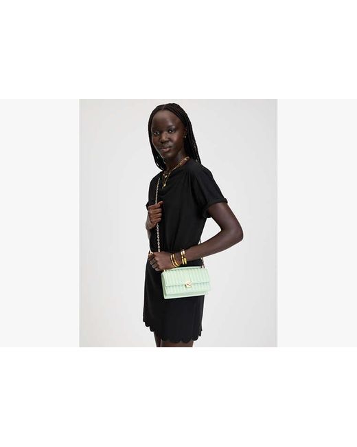 Kate Spade Black Deco Quilted Mini Flap Chain Crossbody