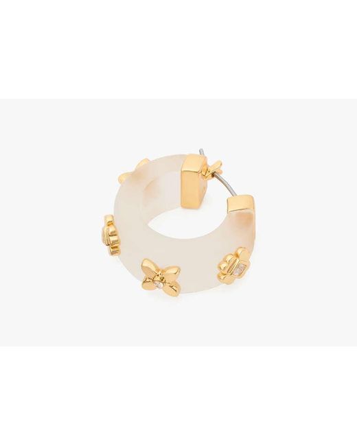 Kate Spade White Heritage Bloom Small Hoops