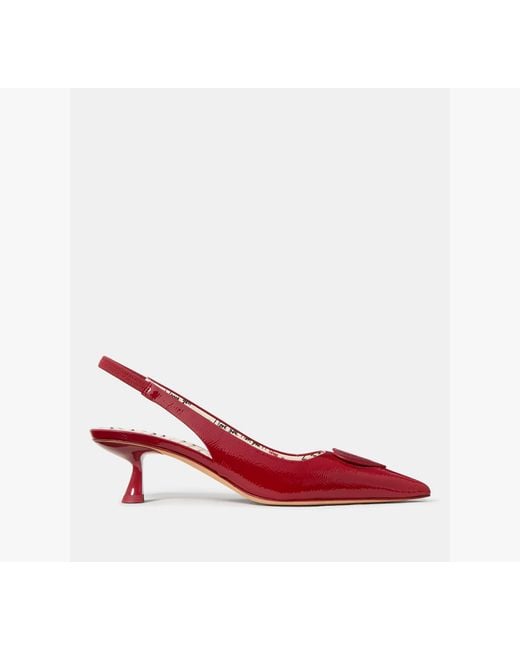 Kate Spade Red Lover Slingback Kitten Heel