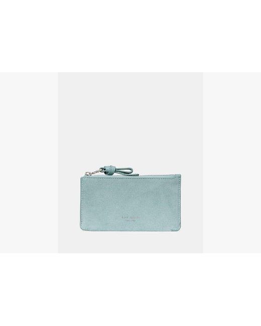 Kate Spade Blue Kate Spade Loop Suede Zip Card Case
