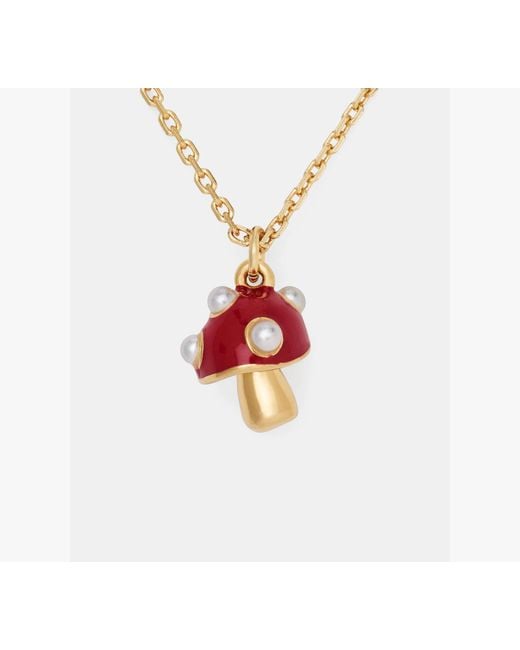 Kate Spade White Secret Garden Mushroom Pendant