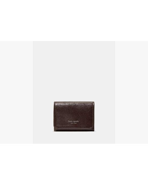 Kate Spade Brown Halo Glazed Card Case Trifold Wallet
