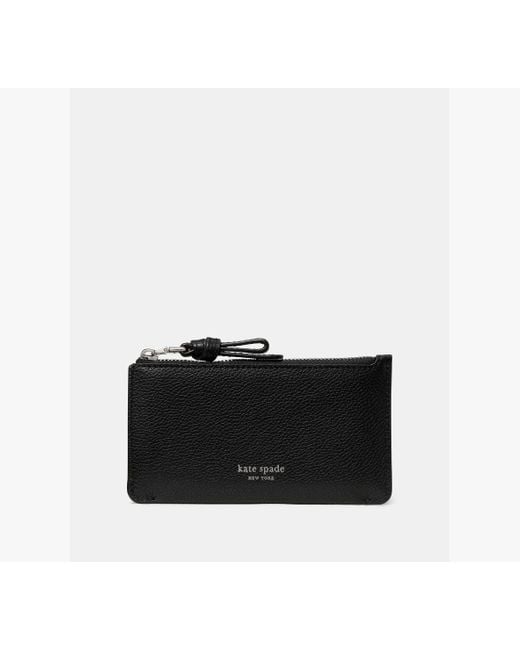 Kate Spade Black Loop East West Zip Card Case