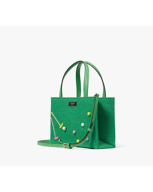 Kate Spade Green Sam Icon Astroturf Fabric Small Tote