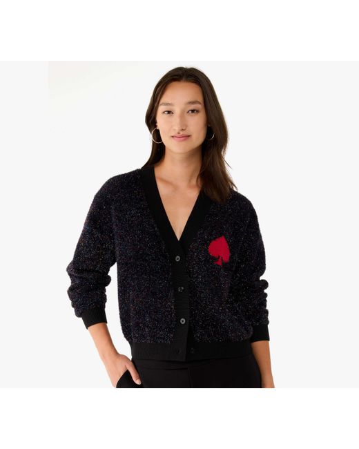 Kate Spade Black Spade Logo Sparkle Cardigan