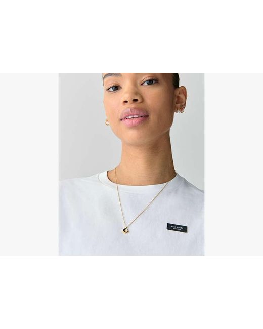 Kate Spade White Kate Spade Everyday Spade Enamel Block Mini Pendant