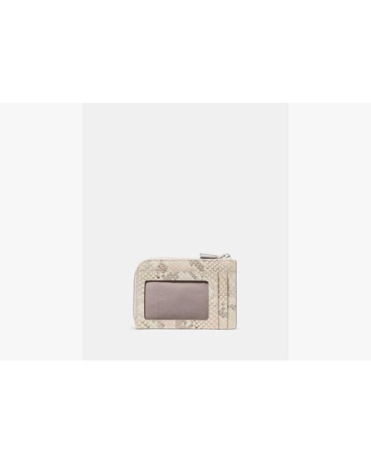 Kate Spade White Snake Embossed Mini Zip Card Case