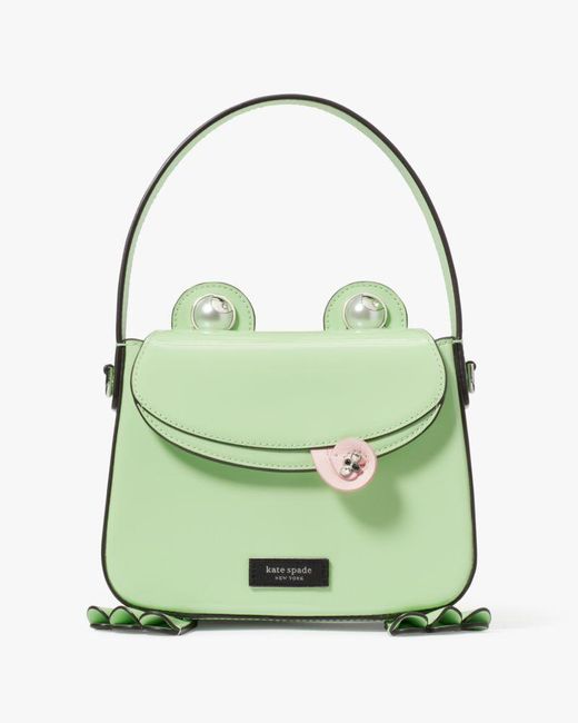 Kate Spade Green Lily Patent Leather 3d Frog Hobo Bag