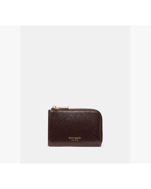 Kate Spade Brown Patent Mini Zip Card Case