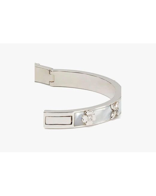 Kate Spade White Heritage Bloom Hinged Bangle