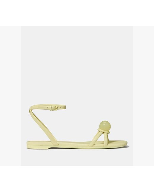 Kate Spade Metallic Harmony Smooth Leather Flat Sandal