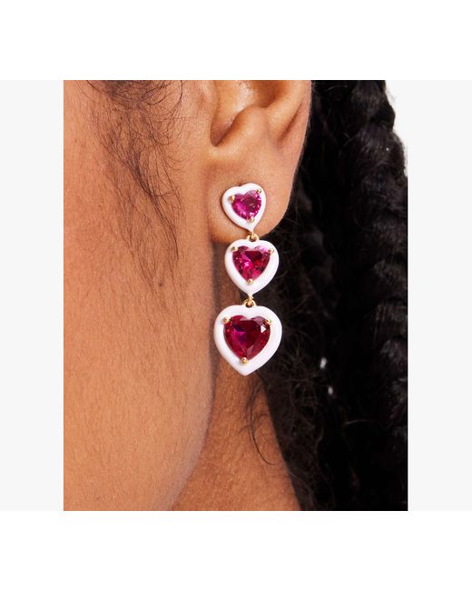 Kate Spade Pink Sweetheart Linear Earrings