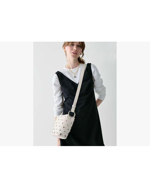 Kate Spade White Halo Studded Mini Bucket Bag