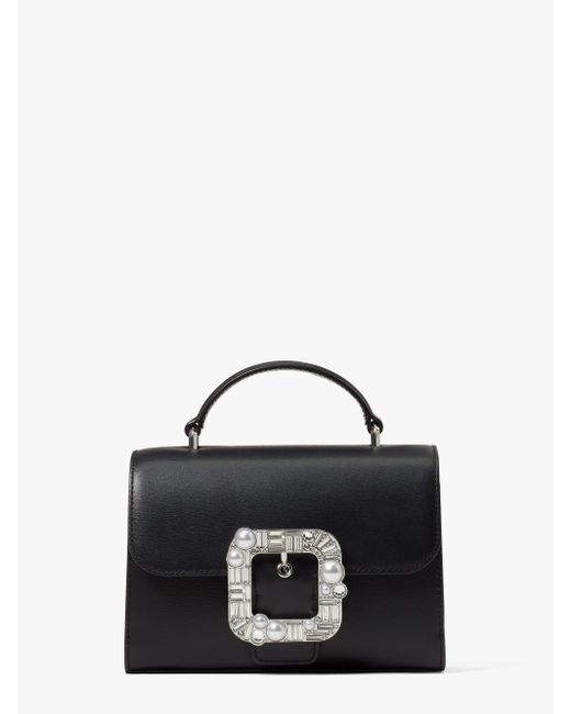 Kate Spade Leather Lovitt Buckle Small Top-handle Bag in Black - Lyst