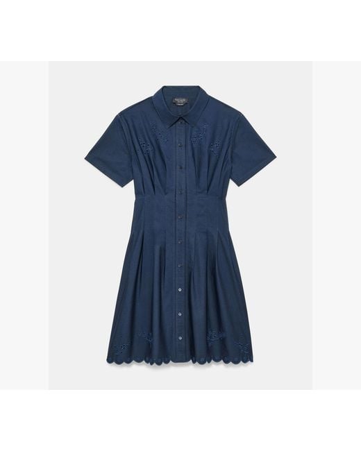 Kate Spade Blue Broderie Anglaise Mini Shirtdress
