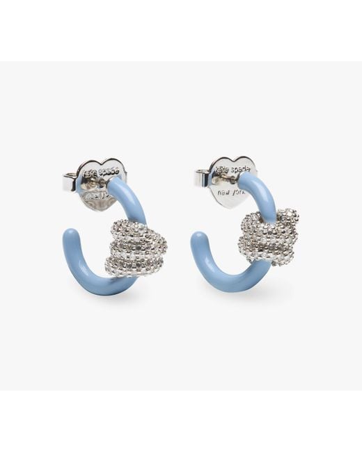Kate Spade Blue Ropes & Knots Pave Huggies