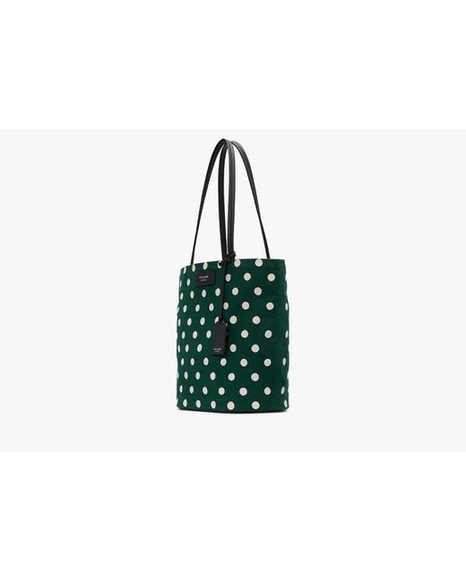 Kate Spade Green On Purpose Sunshine Dot Printed Canvas Large Tote
