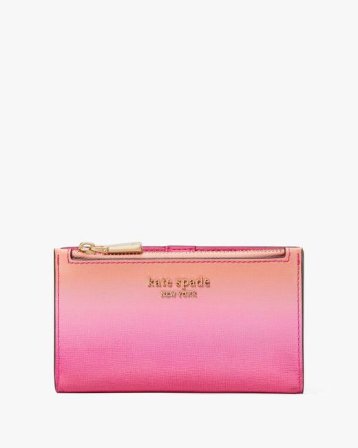 Kate Spade Pink Morgan Ombre Small Slim Bifold Wallet