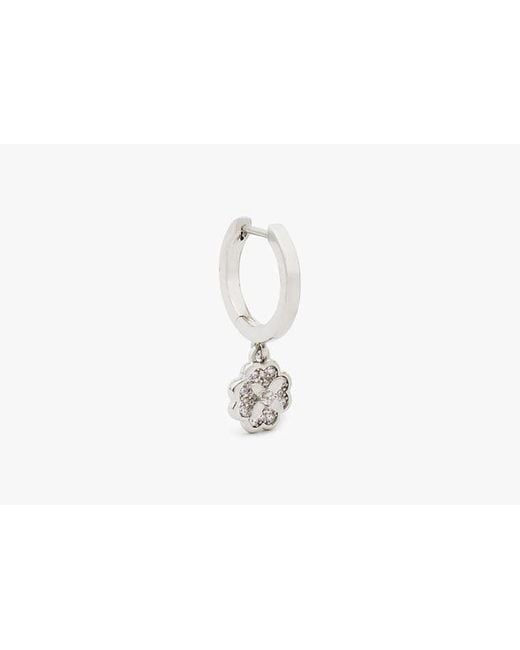 Kate Spade White Heritage Bloom Huggie Drop Earrings