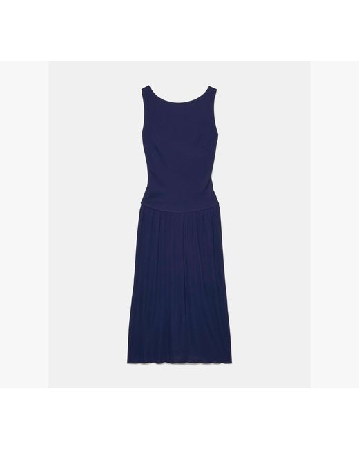 Kate Spade Blue Drapey Cross-Back Midi Dress