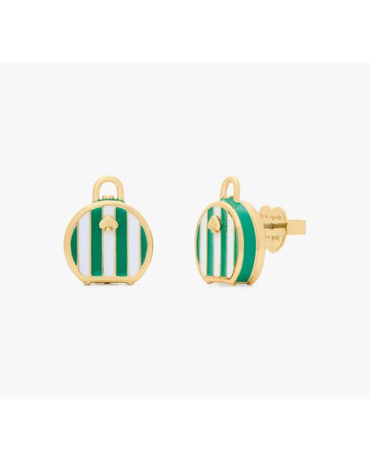 Kate Spade Green Away We Go Ohrstecker in Kofferform