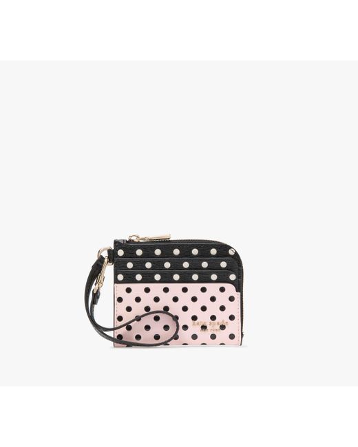 Kate Spade White Devin Breezy Dot Coin Card Case Wristlet