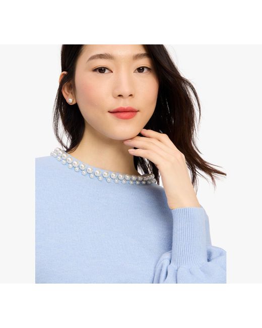 Kate Spade Blue Pearl Collar Sweater
