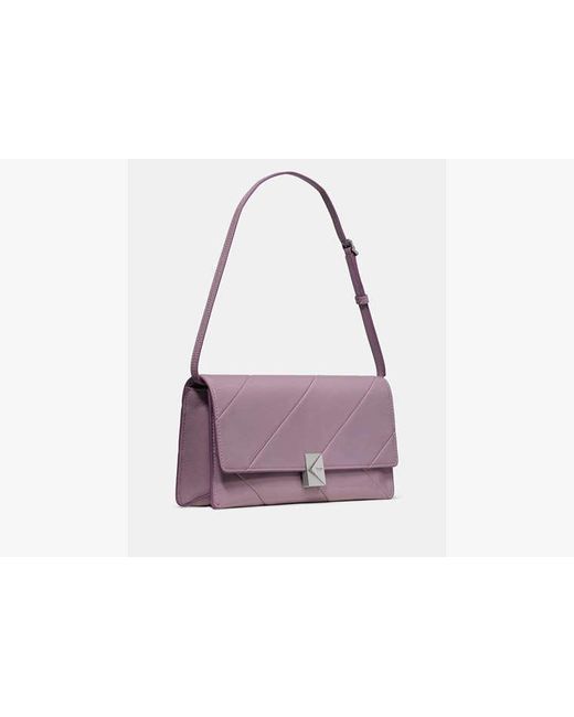 Kate Spade Purple Deco Glazed Leather Soft Shoulder Bag