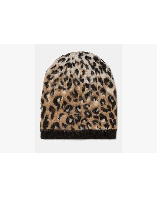 Kate Spade White Kate Spade Downtown Leopard Beanie