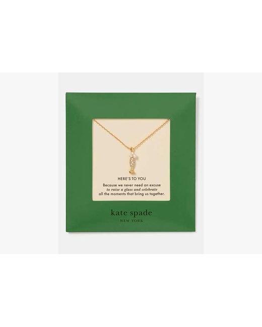 Kate Spade White Gifting Here's To You Pendant
