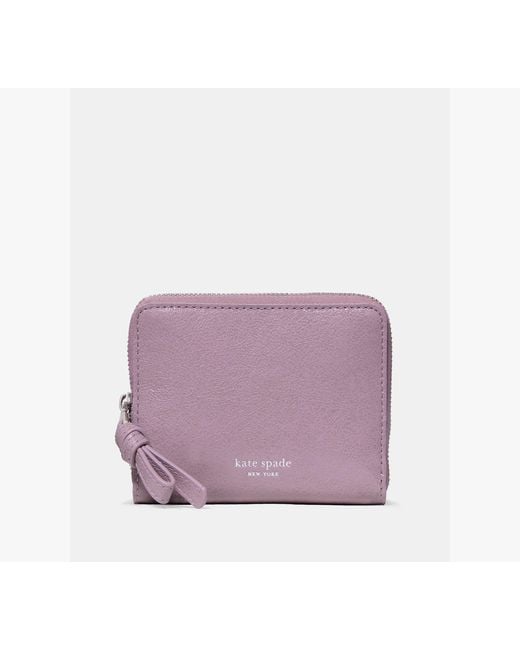 Kate Spade Purple Loop Leather Small Zip Around Wallet
