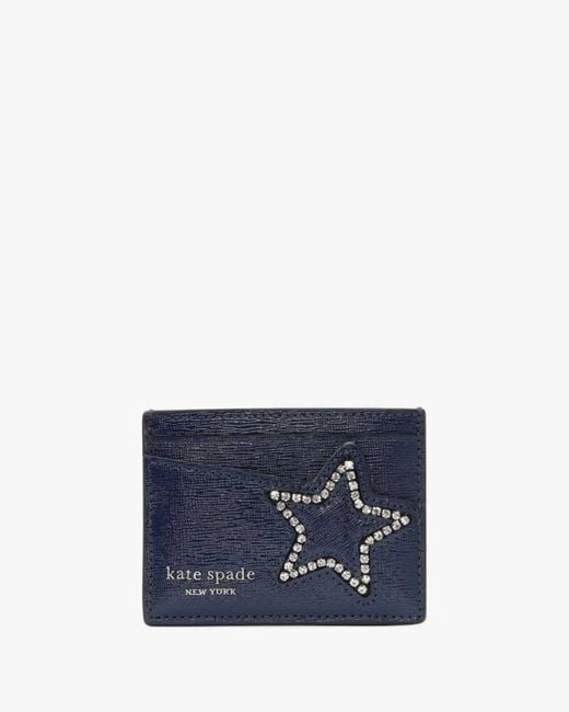 Kate Spade Blue Starlight Patent Saffiano Leather Cardholder