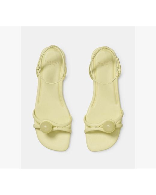 Kate Spade Metallic Harmony Smooth Leather Flat Sandal
