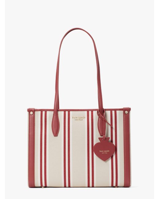 Kate Spade Market Striped Canvas Medium Tote in Red Lyst Canada