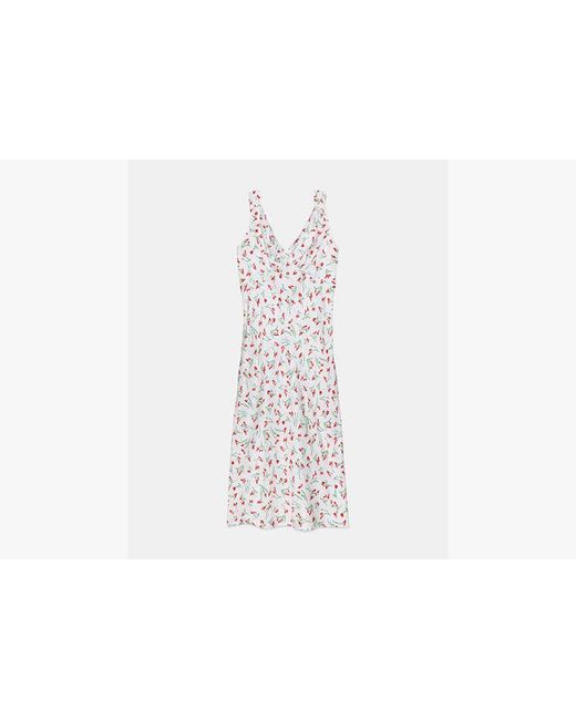 Kate Spade White Vibrant Buds Midi Slip Dress