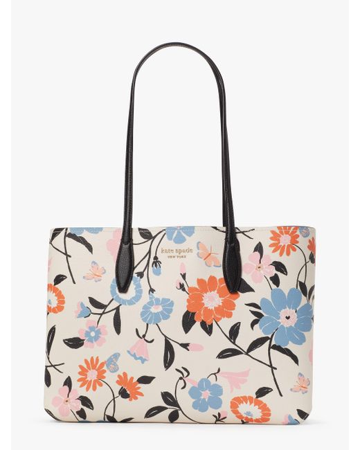 Kate Spade All Day Floral Garden Large Tote in Blue - Lyst