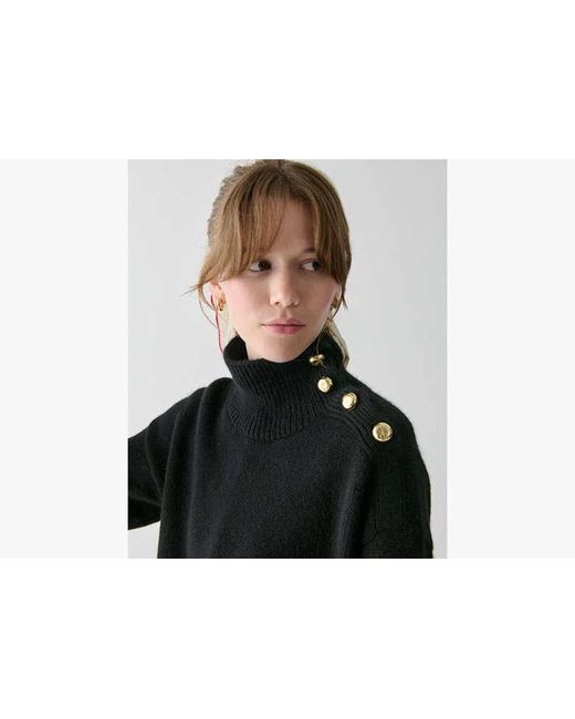Kate Spade Black Turtleneck With Bauble Buttons