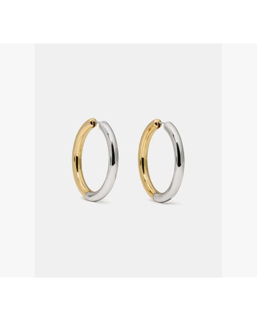 Kate Spade White Interlock Hoops