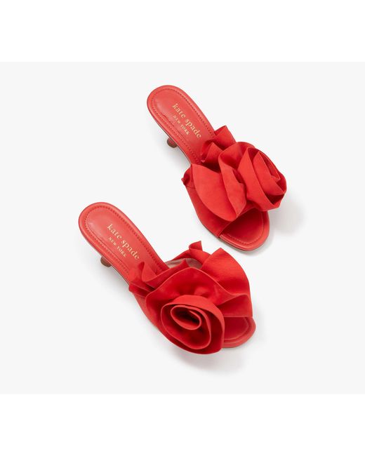 Kate Spade Red Flourish Heeled Sandal