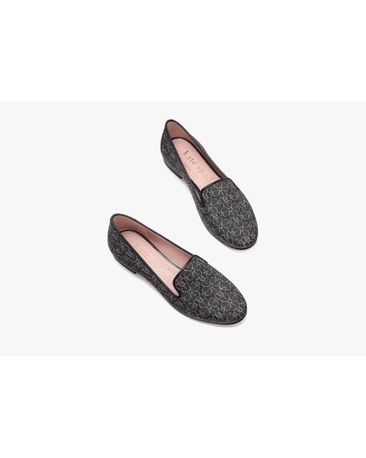 Kate Spade Gray Spade Flower Lounge Loafers