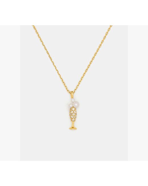 Kate Spade White Gifting Here's To You Pendant