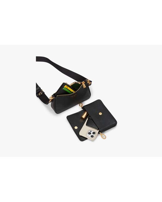Kate Spade Black Double Up Pebbled Leather Crossbody
