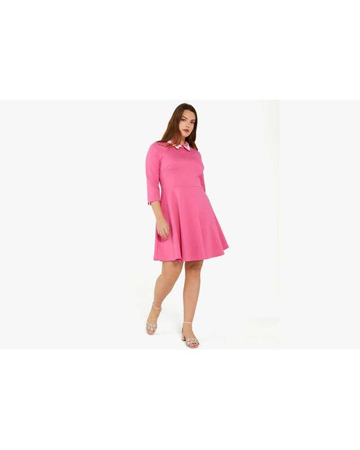 Kate Spade Pink Floral Collar Kleid aus Ponté