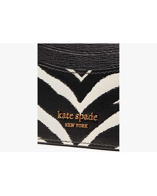 Kate Spade Black Morgan Kartenetui Mit Zebra-prägung