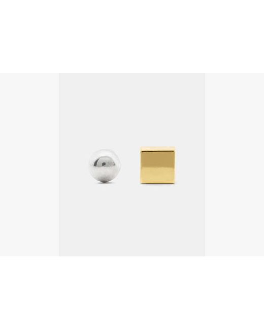 Kate Spade White Geo Pop Asymmetrical Studs