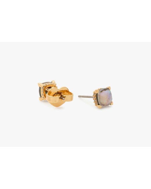 Kate Spade White Little Luxuries 6Mm Square Studs