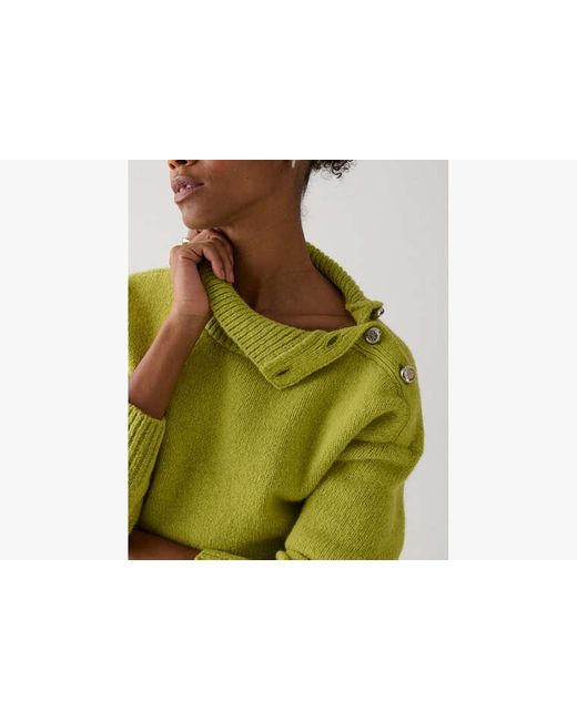 Kate Spade Green Bauble Button Turtleneck