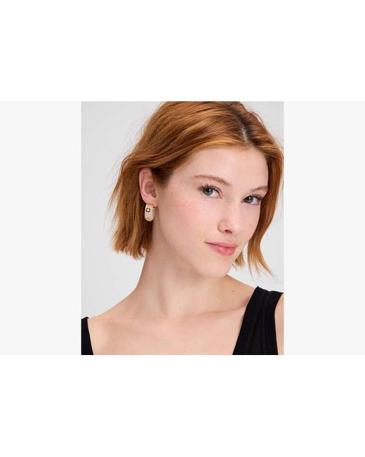Kate Spade White Heritage Bloom Small Hoops