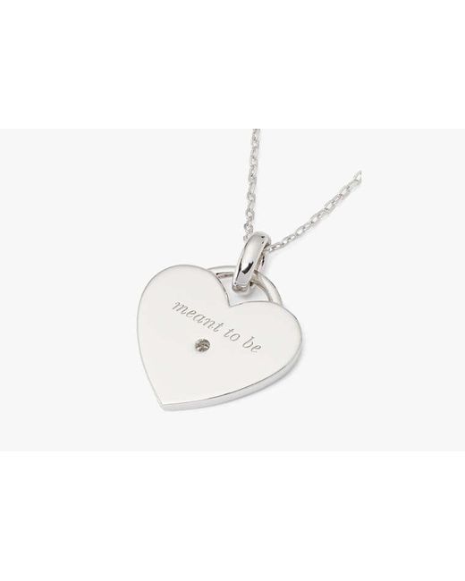 Kate Spade White Kate Spade Fine Meant To Be Heart Pendant